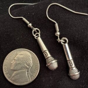 Silver Microphone Earrings